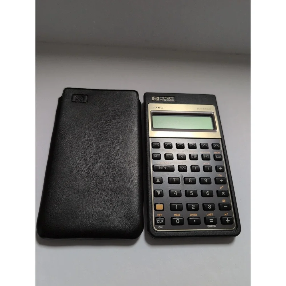 Vintage Hewlett Packard HP 17B II Gold Financial Business Calculator with Case